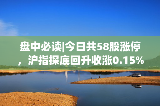 盘中必读|今日共58股涨停，沪指探底回升收涨0.15%，电商、消费板块持续活跃