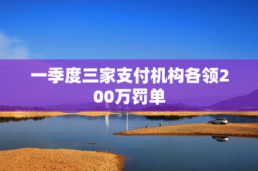 一季度三家支付机构各领200万罚单