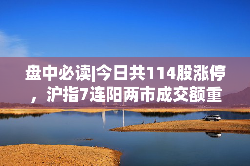 盘中必读|今日共114股涨停，沪指7连阳两市成交额重回万亿元，黄金、跨境贸易概念大涨