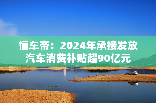 懂车帝：2024年承接发放汽车消费补贴超90亿元