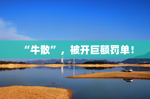 “牛散”，被开巨额罚单！