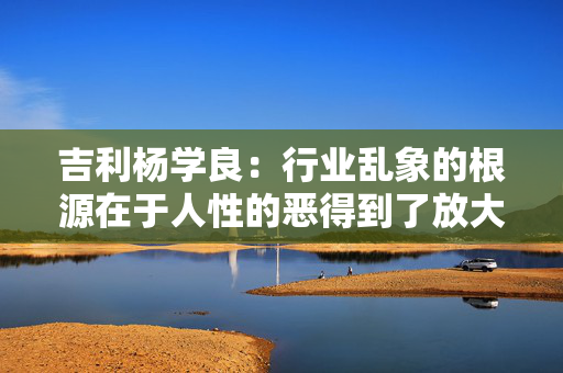 吉利杨学良：行业乱象的根源在于人性的恶得到了放大