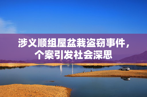 涉义顺组屋盆栽盗窃事件，个案引发社会深思