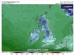 英国天气：地图准确显示了今晚英国哪里将会感受到零下15摄氏度的严寒