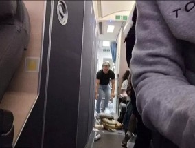 在斯堪的纳维亚航空公司的飞机内部，可怕的湍流引发了戏剧性的180度大转弯，飞往欧洲